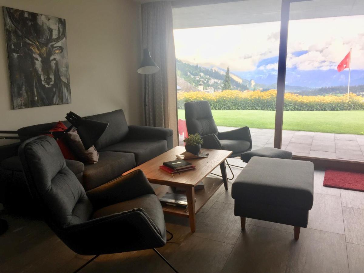 Casa Admisa, Spektakulaere Aussicht, Ski In And Out, Hochwertige Einrichtung, Valserstein Und Eiche Flims Kültér fotó